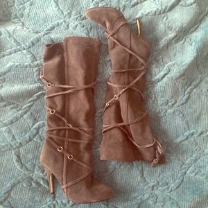 Victoria’s Secret Gray Suede Tall Boots 6.5